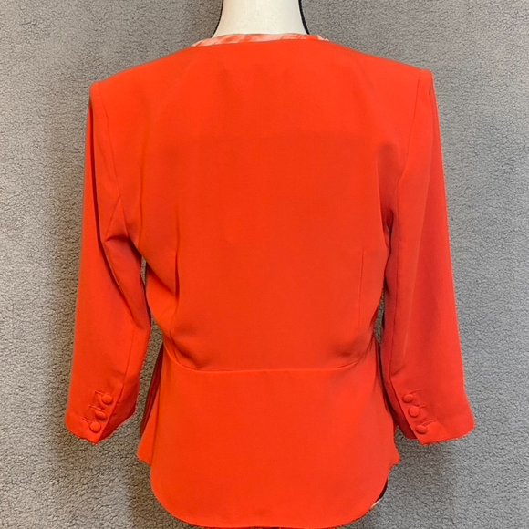 CAbi Jane Jacket Wrap Blazer Grenadine Chiffon Crossover Coat - Size 4 NEW - Picture 3 of 12